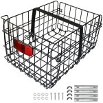 Bike Back Rack Basket: Durable Folding Cargo Carrier with Reflective Light 25 Bike Back Rack Basket
